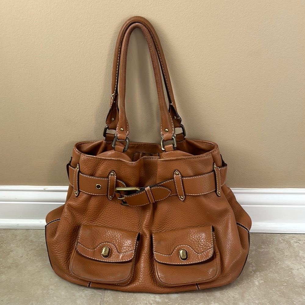 Elegant Cole Haan Tan Leather Tote Bag